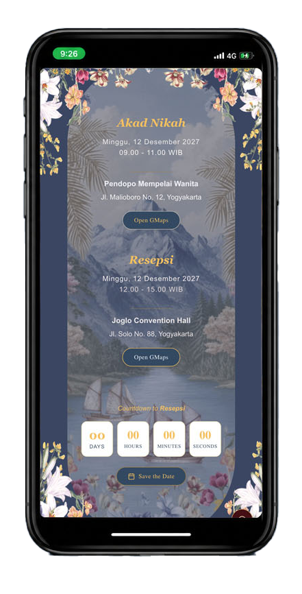 Contoh undangan digital adat Bugis