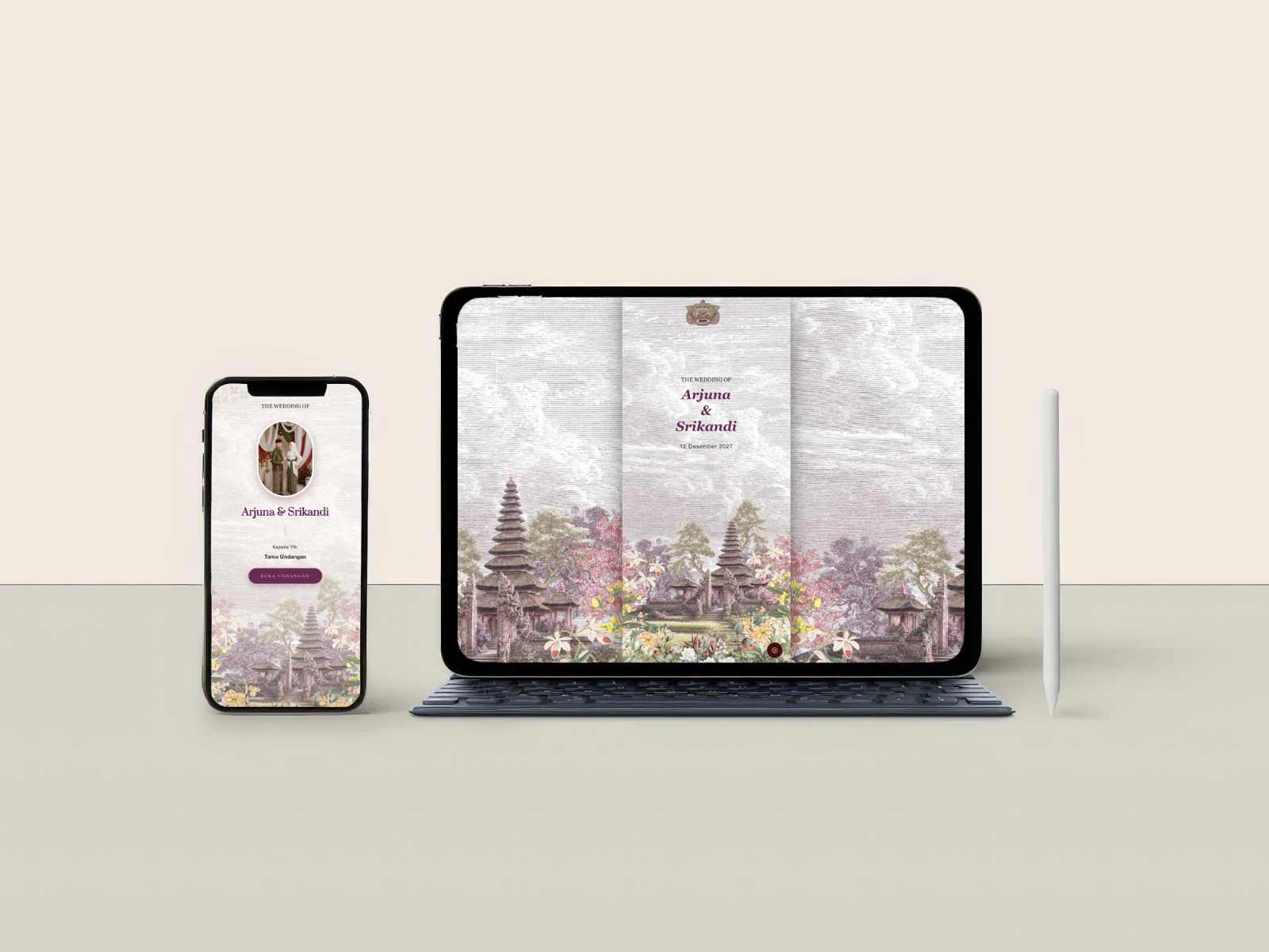 Tampilan template adat Adat bali