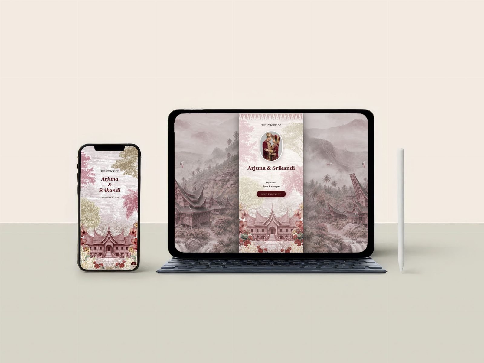 Tampilan template adat Adat  Minang
